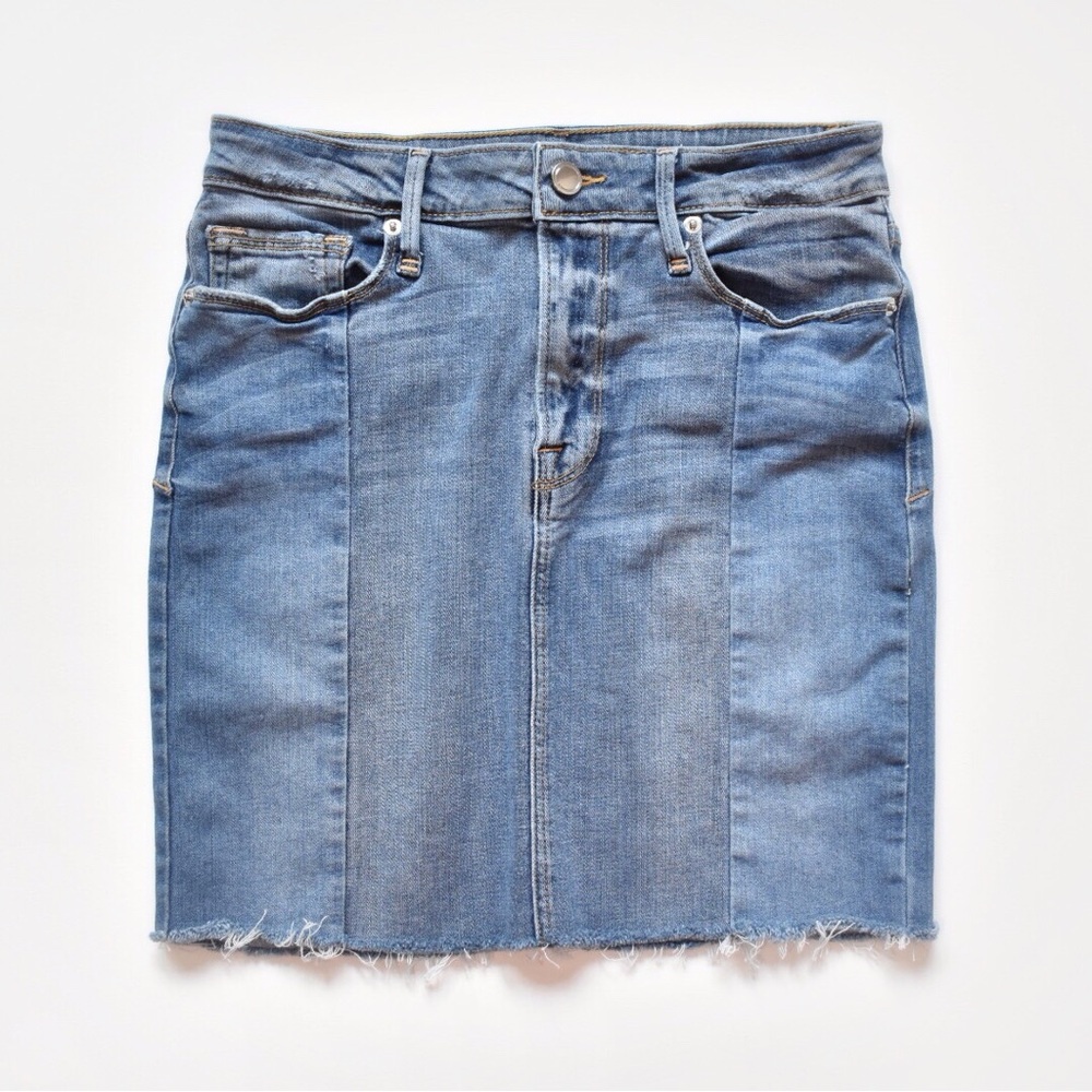 Good American Patchwork Denim Miniskirt